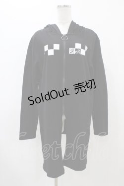 画像1: NieR CLOTHING / プリントZIPパーカー  ブラック H-25-11-19-1055-PU-TO-KB-ZH