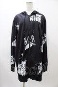 NieR Clothing / 総柄ZIPパーカー  ブラック H-25-11-19-1056-PU-TO-KB-ZH