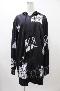 NieR Clothing / 総柄ZIPパーカー  ブラック H-25-11-19-1056-PU-TO-KB-ZH