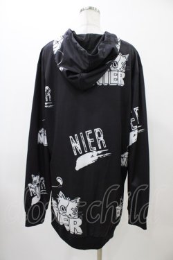 画像2: NieR Clothing / 総柄ZIPパーカー  ブラック H-25-11-19-1056-PU-TO-KB-ZH