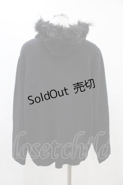 画像2: ALGONQUINS / ファーフードニットカーディガン  ブラック H-25-11-19-1057-AL-TO-KB-ZH