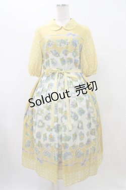 画像1: Jane Marple / Chromos bouquetのガーデンドレス  イエロー H-25-11-19-1013-JM-OP-KB-ZH