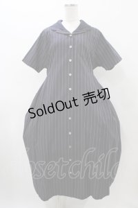 Jane Marple Dans Le Salon / ミニセーラーカラーのストライプワンピース  ネイビー H-25-11-19-1015-JM-OP-KB-ZH