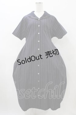 画像1: Jane Marple Dans Le Salon / ミニセーラーカラーのストライプワンピース  ネイビー H-25-11-19-1015-JM-OP-KB-ZH