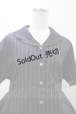 画像4: Jane Marple Dans Le Salon / ミニセーラーカラーのストライプワンピース  ネイビー H-25-11-19-1015-JM-OP-KB-ZH