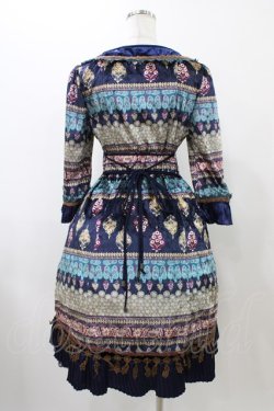 画像2: Ozz oneste / プリントベロアワンピース  ネイビー H-25-11-19-1018-OO-OP-KB-ZH