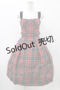Jane Marple / タータンチェックリボンドレス  レッド H-25-11-19-1022-JM-OP-KB-ZH