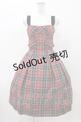 Jane Marple / タータンチェックリボンドレス  レッド H-25-11-19-1022-JM-OP-KB-ZH