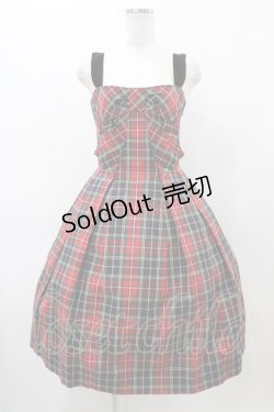 画像1: Jane Marple / タータンチェックリボンドレス  レッド H-25-11-19-1022-JM-OP-KB-ZH