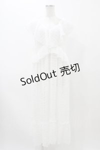 merry jenny / シアーフリルワンピース  オフホワイト H-25-11-19-1025-LO-OP-KB-ZT1201H