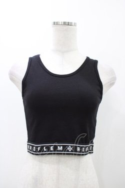 画像1: REFLEM / メッシュTEE＆ロゴリブタンクトップSET  ブラック H-25-11-19-1026-PU-TO-KB-ZH