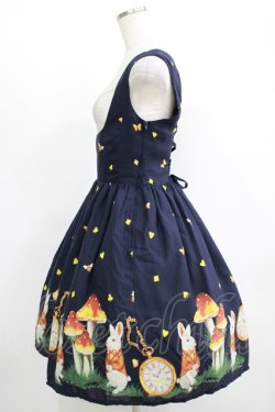 画像2: Innocent World / キノコの森の時計うさぎコルセットジャンパースカート M ネイビー H-25-11-19-001-IW-OP-NS-ZH