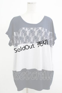 画像1: axes femme / レースボーダートップス M グレー/ネイビー H-25-11-19-055-AX-TO-NS-ZH