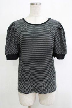 画像1: axes femme / 2WAYボーダーリブプルオーバー Free ブラック H-25-11-19-056-AX-TO-NS-ZH