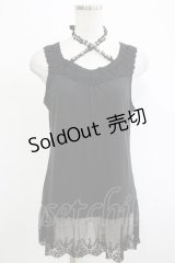 axes femme / 裾チュールタンク M ブラック H-25-11-19-057-AX-TO-NS-ZH