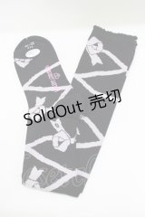 BABY,THE STARS SHINE BRIGHT / レースアップリボン柄オーバーニーソックス  ブラック/ピンク H-25-11-19-068-BA-ZA-NS-ZH