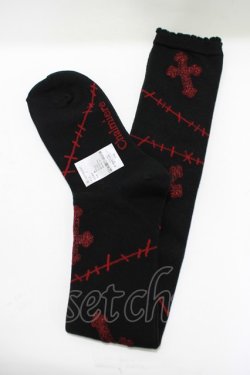 画像1: Chalmiere / ツギハギクロスオーバーニー  ブラック/ホワイト H-25-11-19-071-PU-ZA-NS-ZH