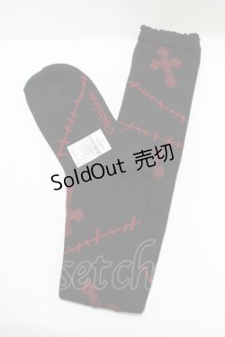 画像1: Chalmiere / ツギハギクロスオーバーニー  ブラック/ホワイト H-25-11-19-071-PU-ZA-NS-ZH