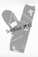 Chalmiere / ツギハギクロスオーバーニー  ブラック/ワイン H-25-11-19-072-PU-ZA-NS-ZH