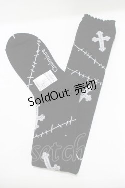 画像1: Chalmiere / ツギハギクロスオーバーニー  ブラック/ワイン H-25-11-19-072-PU-ZA-NS-ZH