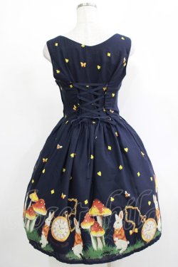 画像3: Innocent World / キノコの森の時計うさぎコルセットジャンパースカート M ネイビー H-25-11-19-001-IW-OP-NS-ZH