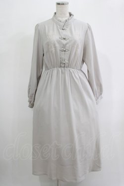 画像1: Newlyme / 刺繍入りチャイナワンピース Free グレー H-25-11-19-008-GO-OP-NS-ZH