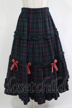 画像1: Nile Perch / チェックティアードスカート Free グリーン H-25-11-19-014-LO-SK-NS-ZH