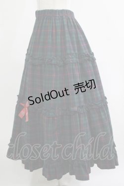 画像2: Nile Perch / チェックティアードスカート Free グリーン H-25-11-19-014-LO-SK-NS-ZH