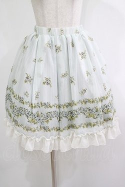 画像1: axes femme / ローズ&ストライププリントスカート M サックス H-25-11-19-016-AX-SK-NS-ZH