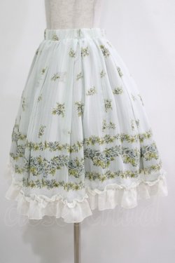 画像2: axes femme / ローズ&ストライププリントスカート M サックス H-25-11-19-016-AX-SK-NS-ZH