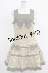 Heart E / 花柄切替ジャンパースカート Free グリーン H-25-11-19-022-LO-OP-NS-ZH