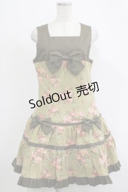 画像1: Heart E / 花柄切替ジャンパースカート Free グリーン H-25-11-19-022-LO-OP-NS-ZH