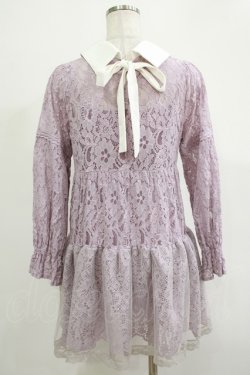 画像3: axes femme / 総レースティアードチュニック M ラベンダー H-25-11-19-023-AX-OP-NS-ZH