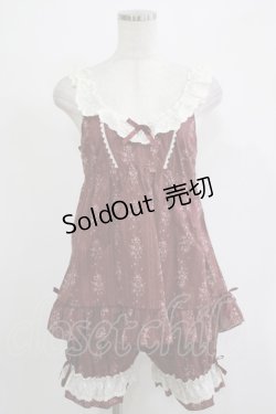 画像1: Kurumi Collaboration / Fairy’s Bouquetベビードール+ドロワーズ M ボルドー H-25-11-19-025-GO-TO-NS-ZH