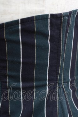 画像5: ATELIER PIERROT / レジメンタルストライプコルセットスカート  グリーン H-25-11-20-003-EL-SK-KB-ZH