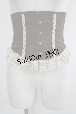 画像1: EXCENTRIQUE / リネン・ミニコルセット S/M チャコール H-25-11-20-051-EL-ZA-KB-ZH