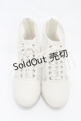 axes femme / レース切替編み上げブーツ M(23.5cm) 生成り H-25-11-20-1003-AX-SH-NS-ZH