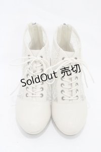 axes femme / レース切替編み上げブーツ M(23.5cm) 生成り H-25-11-20-1003-AX-SH-NS-ZH