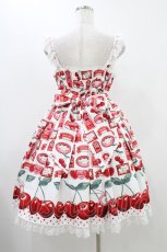 画像2: Angelic Pretty / Cherry Jam Labelジャンパースカート Free 白 H-25-11-20-1036-AP-OP-NS-ZH (2)