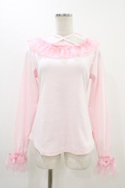 画像1: Angelic Pretty / Sweetリボンカットソー  ピンク H-25-11-20-1039-AP-TO-NS-ZH
