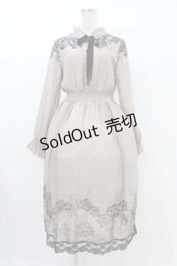 画像1: axes femme / レース柄プリントワンピース M ベージュ H-25-11-20-1042-AX-OP-NS-ZH