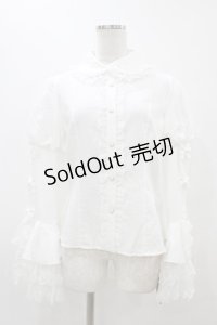 To Alice / リボンデコフレア袖ブラウス M オフ H-25-11-20-1051-LO-BL-NS-ZH