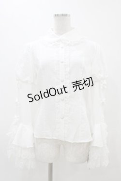 画像1: To Alice / リボンデコフレア袖ブラウス M オフ H-25-11-20-1051-LO-BL-NS-ZH