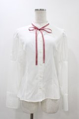 Kurumi Collaboration / KRデシンジゴスリブラウス M ホワイト H-25-11-20-1052-0-BL-NS-ZH