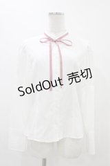 Kurumi Collaboration / KRデシンジゴスリブラウス M ホワイト H-25-11-20-1052-0-BL-NS-ZH
