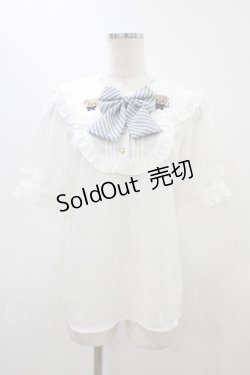 画像1: Amavel / Bears Patisserieくまみみブラウス Free オフ/ネイビー H-25-11-20-1054-CA-BL-NS-ZH