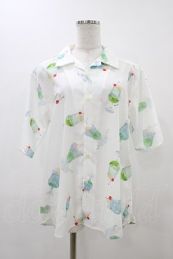 画像1: AXES-X / クリームソーダPT半袖シャツ S ホワイト H-25-11-20-1056-0-BL-NS-ZH