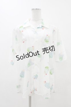 画像1: AXES-X / クリームソーダPT半袖シャツ S ホワイト H-25-11-20-1056-0-BL-NS-ZH