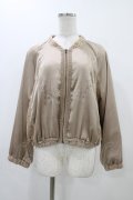 axes femme / 刺繍入りサテンブルゾン M ベージュ H-25-11-20-1057-AX-JA-NS-ZH
