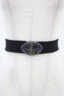 画像1: axes femme / ローズシャンデリアゴムベルト  ブラック H-25-11-20-1012-AX-ZA-NS-ZH